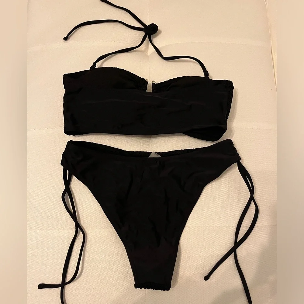 SHEIN Black Ribbed Bikini Set - Picture 3 of 4